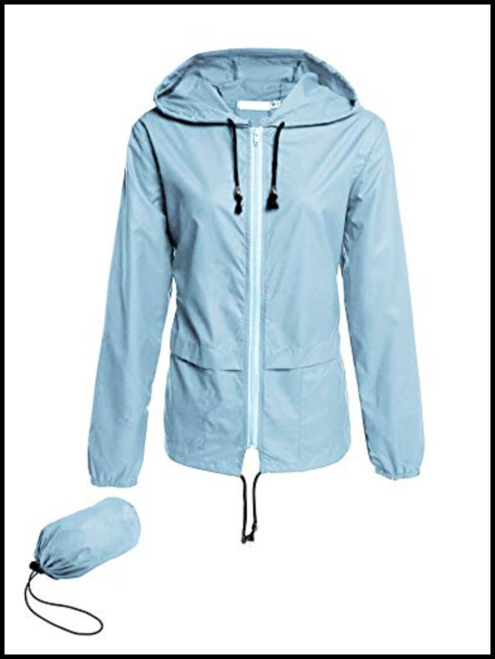 Lightweight Waterproof Packable Hooded Rain Jacket Windbreaker